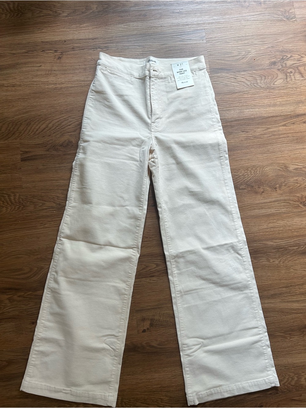 Brand New Madewell Cream Wide-Leg Jeans